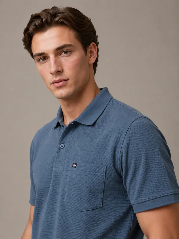 Sapphire_Blue_Dobby_Textured_Polo_T-Shirt_For_Men