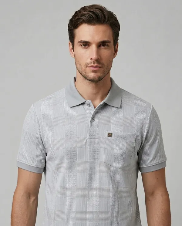 Grey_Checks_Textured_Polo_T-Shirt_For_Men