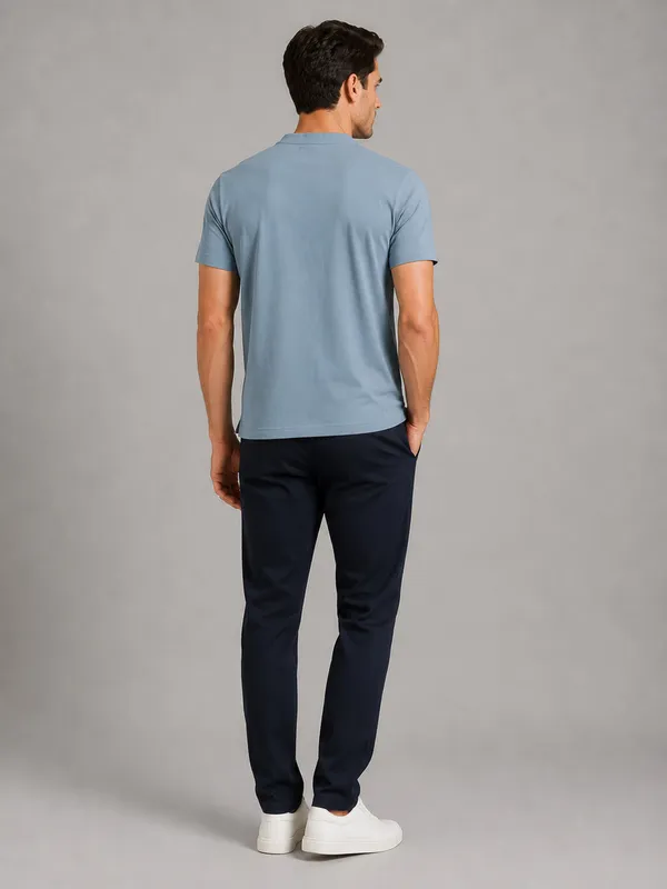 Sky_Blue_Classic_Henley_Collar_T-Shirt_For_Men