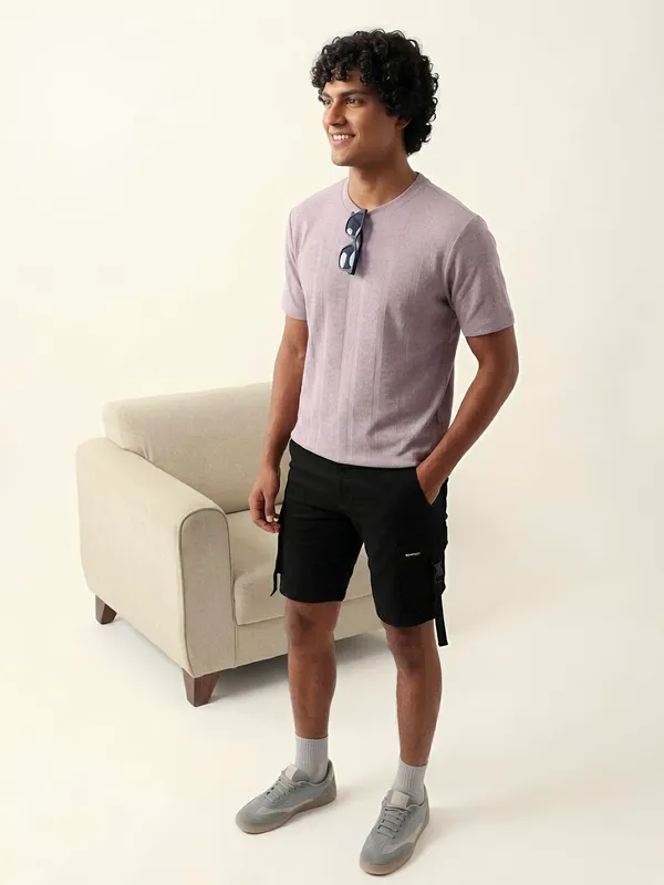 Purple_Snake_Xenzia_Ribbed_Knit_Crew_Neck_T-Shirt_For_Men