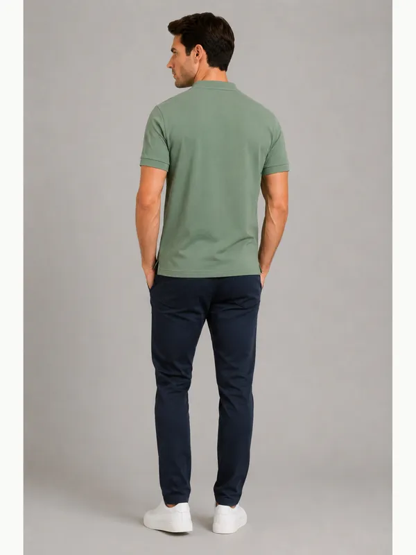 Army_Green_Classic_Henley_Collar_T-Shirt_For_Men