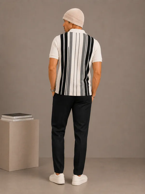 Multicolor_Heritage_Striped_Knit_Polo_With_Zip_T-Shirt_For_Men