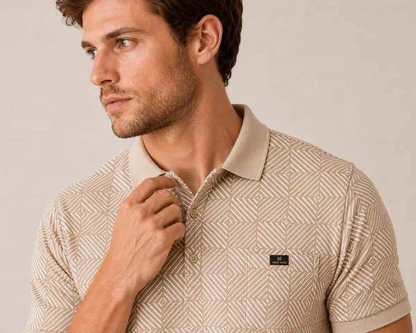 Beige_Pulse_Grid_Textured_Polo_T-Shirt_For_Men