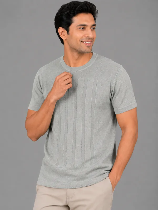 Green_Snake_Xenzia_Ribbed_Knit_Crew_Neck_T-Shirt_For_Men