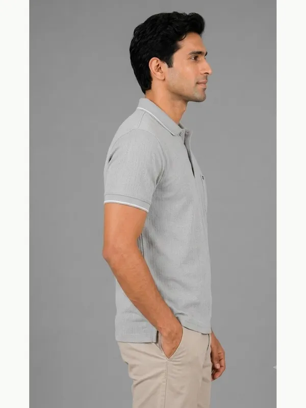 Light_Grey_Cotton_Jacquard_Tipped_Polo_T-Shirt_For_Men