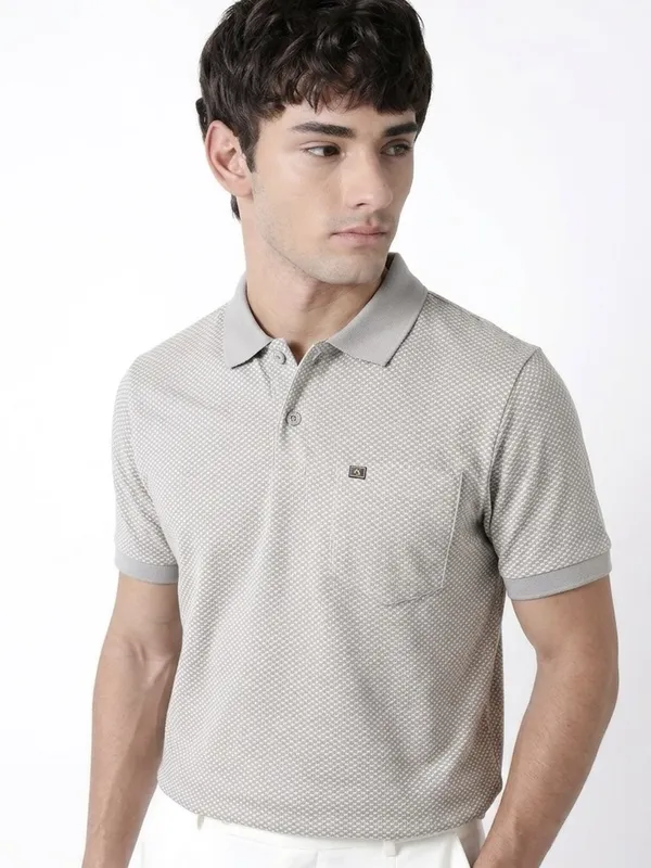 Grey_Arrowhead_Textured_Polo_T-Shirt_For_Men