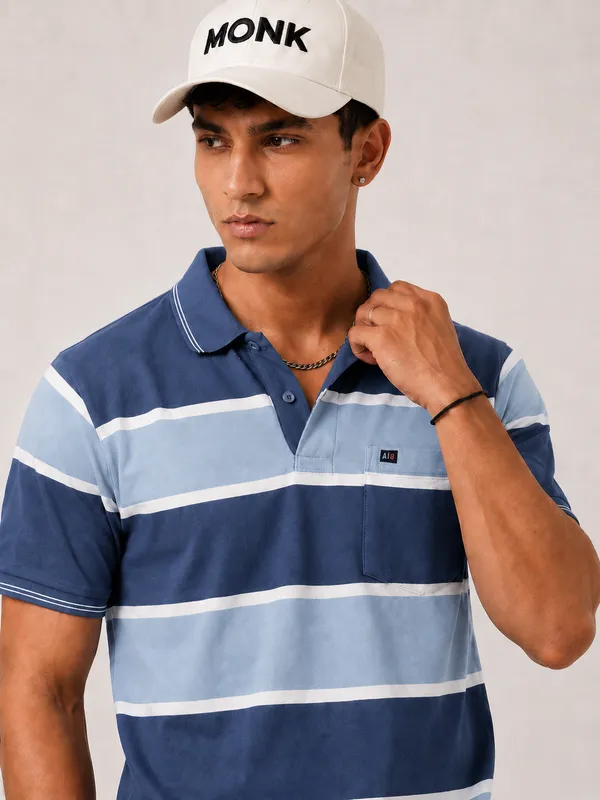 Blue_Multi_Striped_Polo_T-Shirt_For_Men