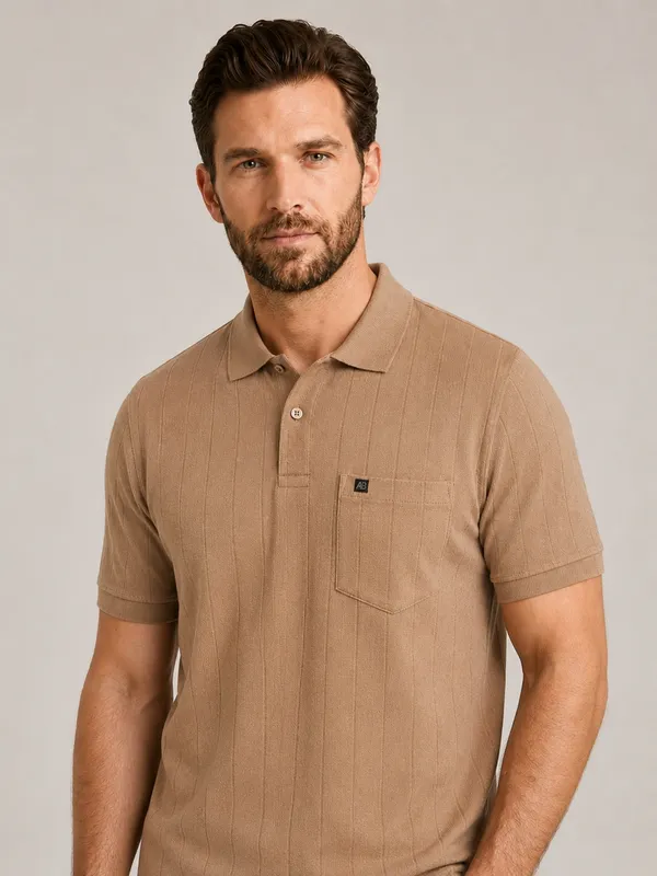 Dusty_Camel_Selection_Knit_Collar_T-Shirt_For_Men