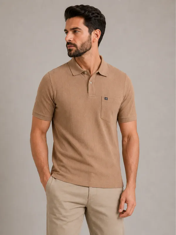 Dusty_Camel_Selection_Knit_Collar_T-Shirt_For_Men