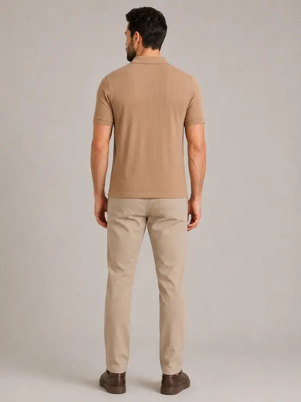Dusty_Camel_Selection_Knit_Collar_T-Shirt_For_Men