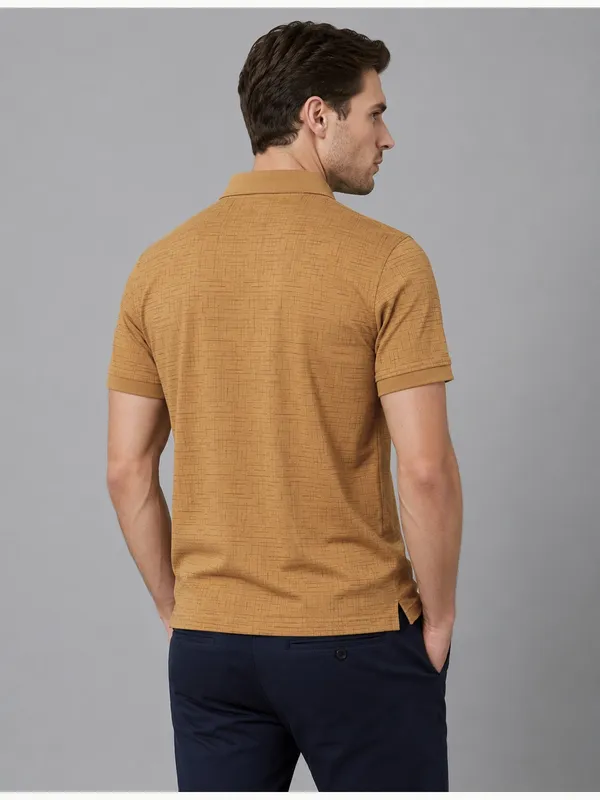 Dark_Beige_Sketch_Weave_Textured_Polo_T-Shirt_For_Men