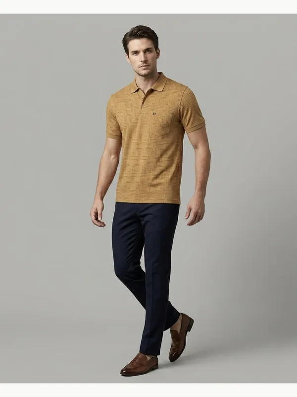 Dark_Beige_Sketch_Weave_Textured_Polo_T-Shirt_For_Men