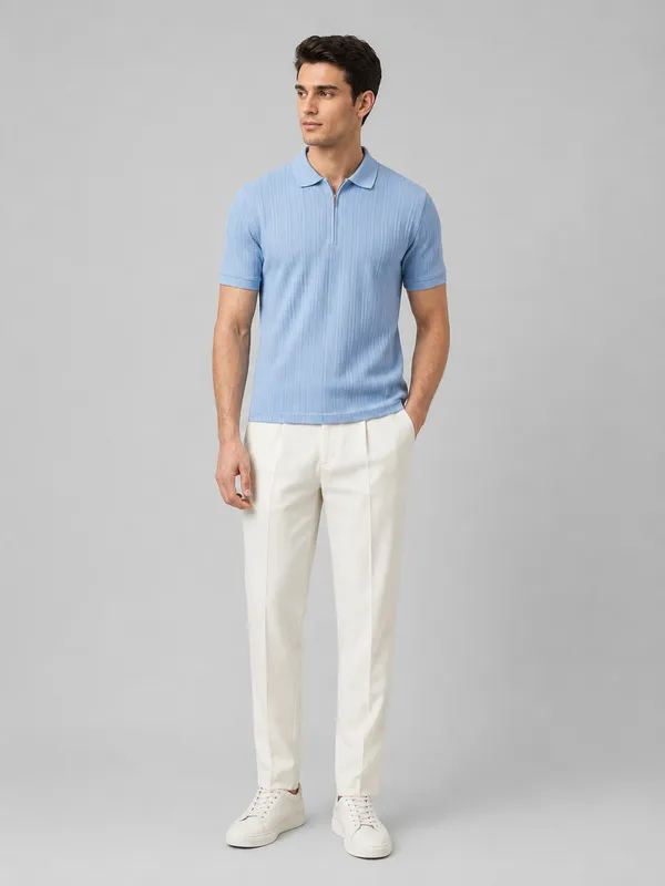 Blue_Pillar_Jacquard_Zipper_Polo_T-Shirt