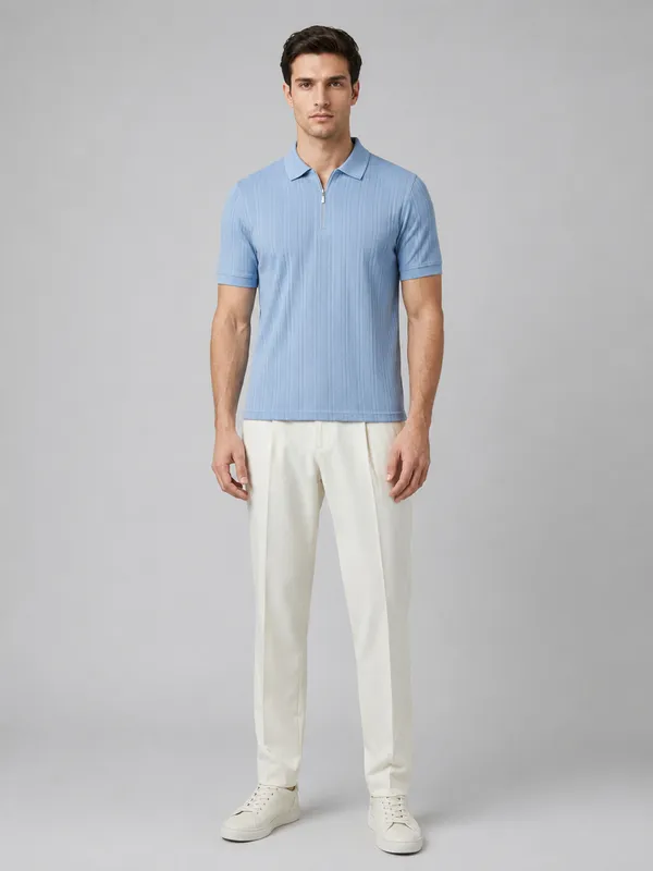 Blue_Pillar_Jacquard_Zipper_Polo_T-Shirt