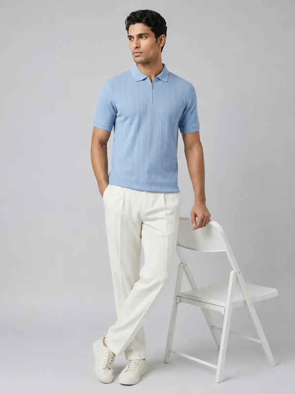 Blue_Pillar_Jacquard_Zipper_Polo_T-Shirt