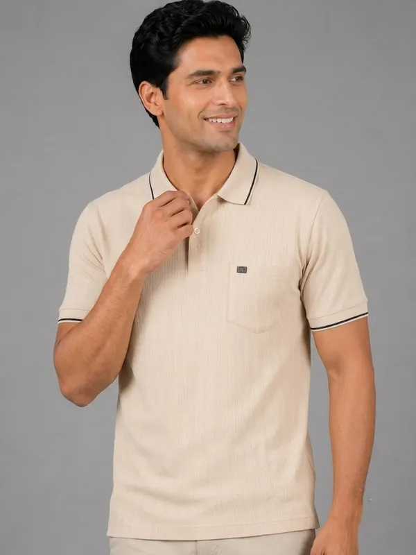 Yellow_Cotton_Jacquard_Tipped_Polo_T-Shirt_For_Men