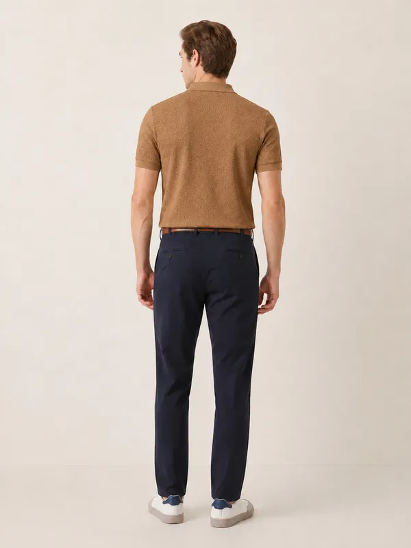 Tan_Cheetah_Knit_Polo_With_Zip_T-Shirt_For_Men