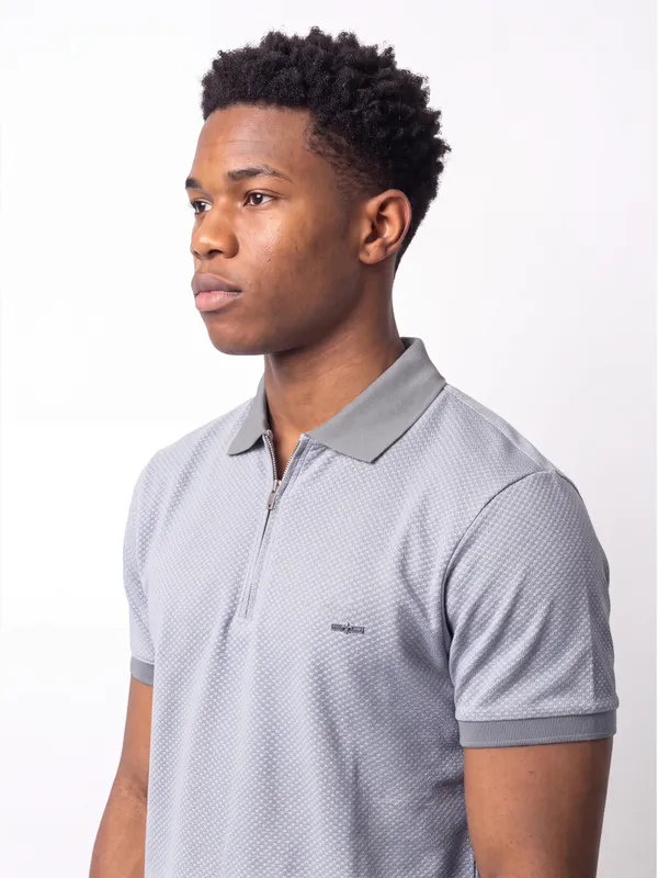 Grey_Arrowhead_Printed_Zipper_Polo_T-Shirt