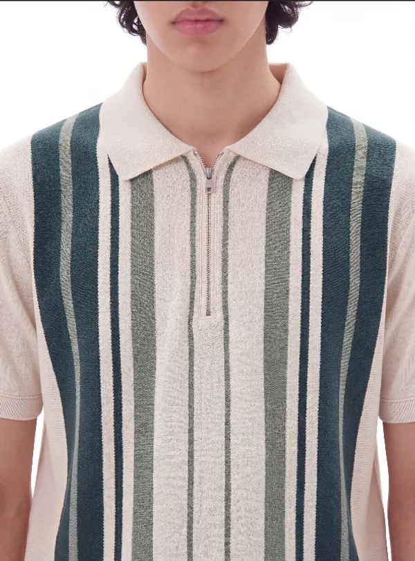 Multicolor_Heritage_Striped_Knit_Polo_With_Zip_T-Shirt_For_Men
