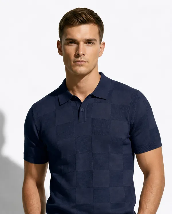 Midnight_Blue_Checks_Textured_Knitted_Polo