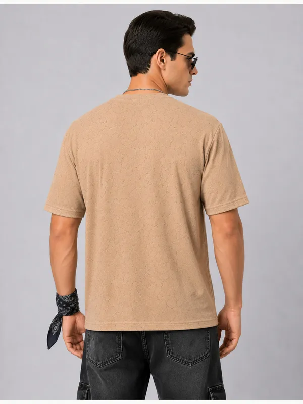 Tan_Marble_Vein_Oversized_Round_Neck_T-Shirt_For_Men