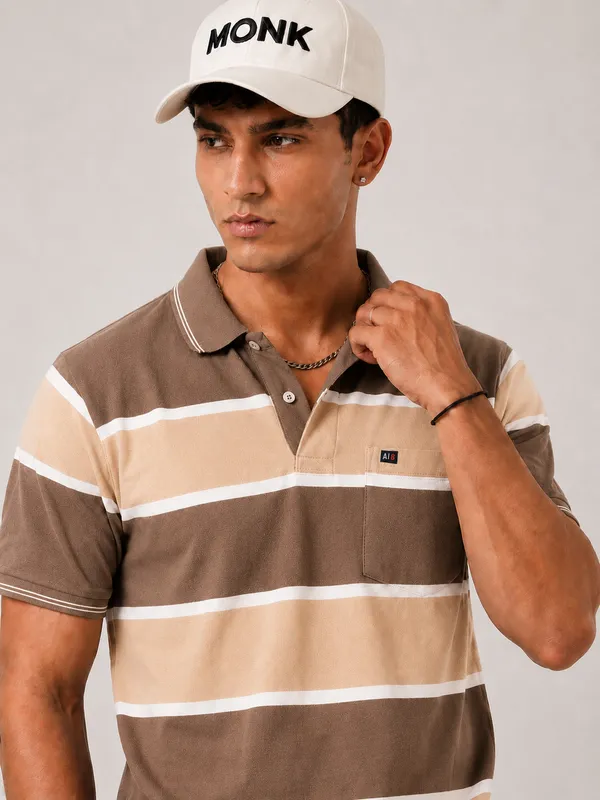 Brown_Multi_Striped_Polo_T-Shirt_For_Men