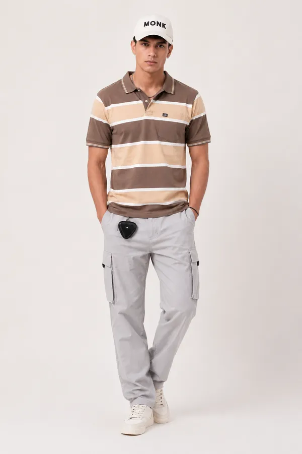 Brown_Multi_Striped_Polo_T-Shirt_For_Men