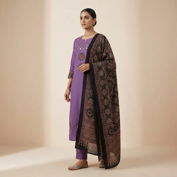 Purple_Cotton_Suit_Set_For_Women