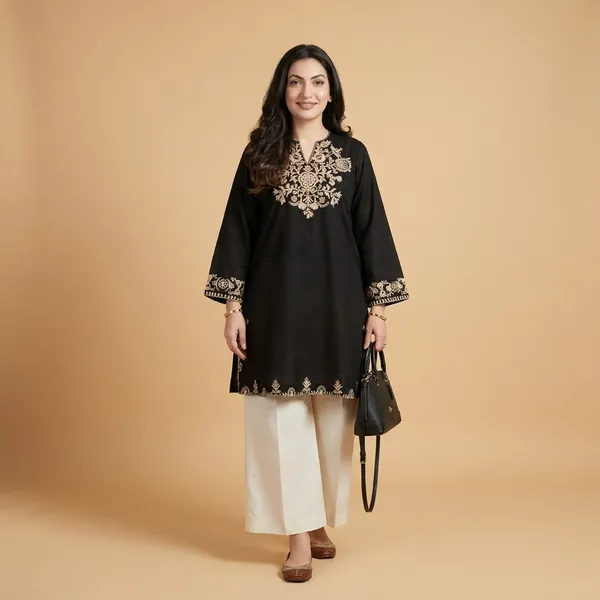 Black_Cotton_Kurta_For_Women