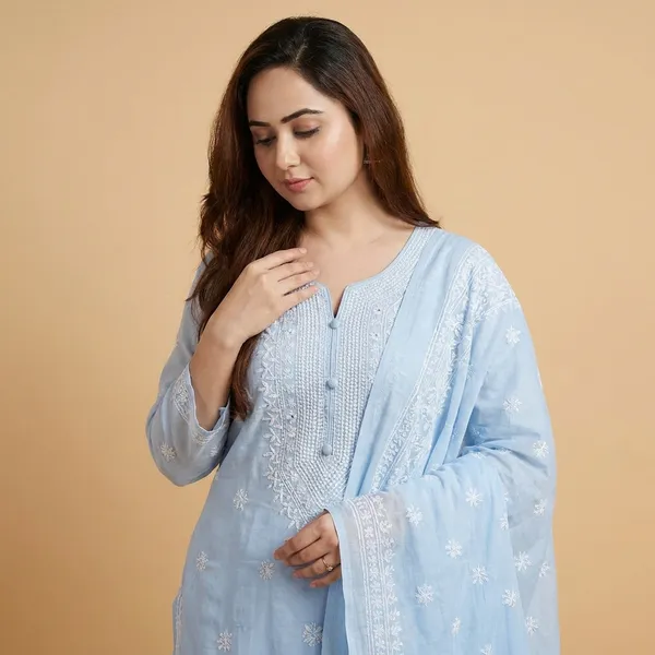 Blue_Cotton_Kurta_Set_With_Dupatta_For_Women