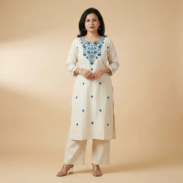 White_Cotton_Kurta_For_Women