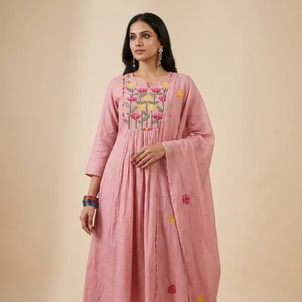 Pink_Cotton_Kurta_With_Dupatta_For_Women