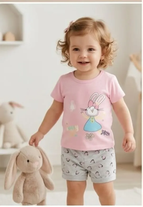 Pink_Cotton_Premium_T-Shirt_And_Shorts_Set_For_Babies