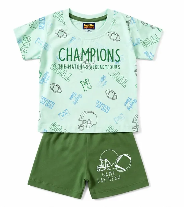 Baby_Boys_Champions_Print_Cotton_T-Shirt_&_Shorts_Clothing_Set_|_Sports_Theme_Co-Ord_Set_|_Green