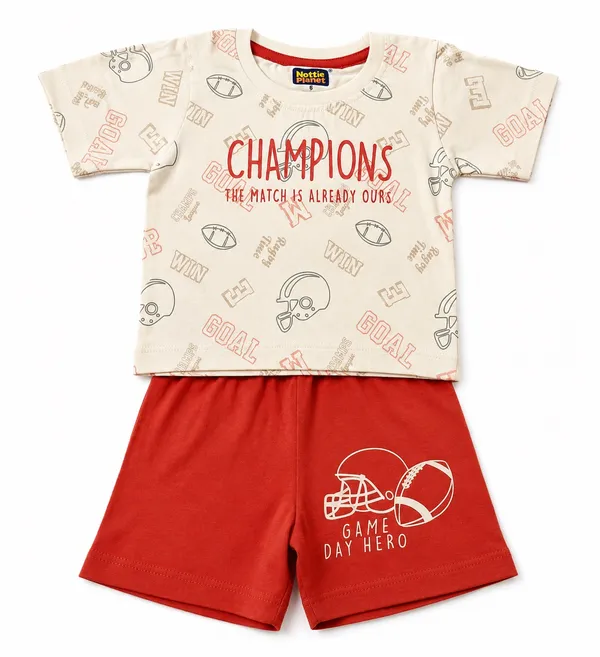 Baby_Boys_Champions_Print_Cotton_T-Shirt_&_Shorts_Clothing_Set_|_Sports_Theme_Co-Ord_Set_|_Red