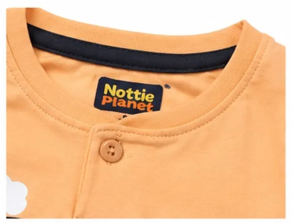 Baby_Boys_Dinosaur_Print_Cotton_T-Shirt_&_Shorts_Clothing_Set_|_Soft_Cotton_Wear_|_Orange_&_Navy_Blue