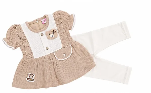 Biscuit_Muslin_Cotton_Baby_Frock__with_Leggings_Set_for_Girls_-Round_Neck_Short_Sleeve_Dress