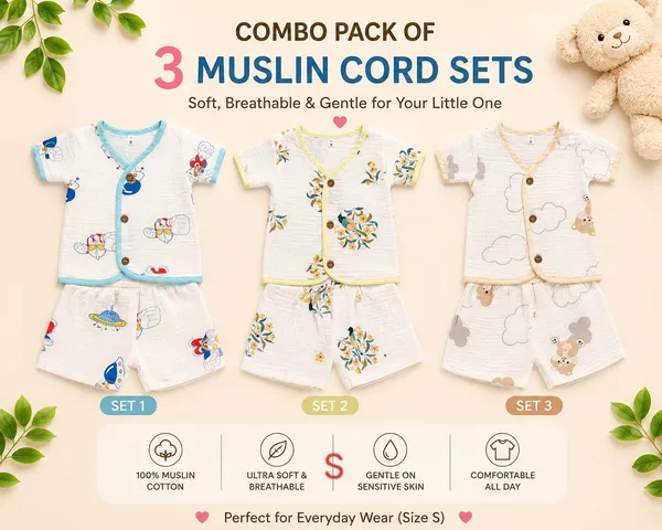 Combo_set_of_3_Kids_Muslin_Cotton_Co-Ord_Set_|_Snap_Button_Co-ord_Set_|_White_Jabla_for_Baby_Boys_&_Girls_&_Shorts_Set_|_Breathable_Fabric_|_Daily_Wear_Outfit_for_Babies