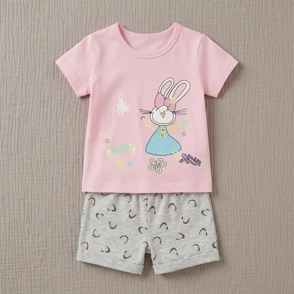 Pink_Cotton_Premium_T-Shirt_And_Shorts_Set_For_Babies