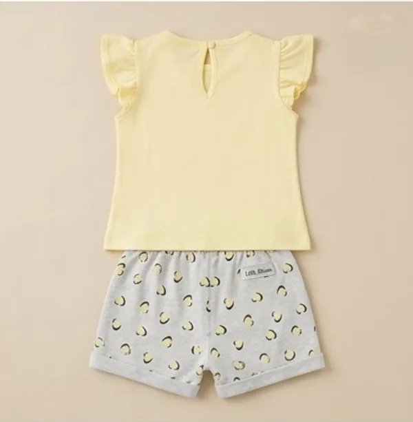 Yellow_Girls_100%_Cotton_Bio_Washed_Printed_T-Shirt_and_Shorts_Co-ords_Clothing_Set_|_Premium_Soft_&_Breathable_Summer_Casual_Comfort_Outfit_for_Girls_|_size_16