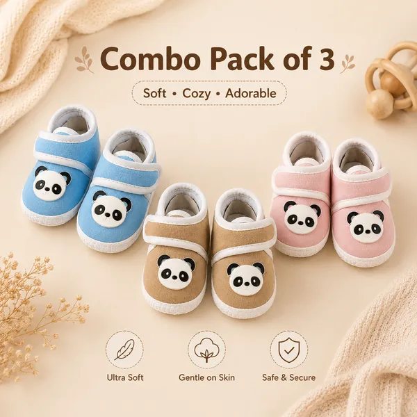 Cotton_Baby_Shoes_for_6-12_Months_combo_pack_of_3_|_Flexible_Anti-Skid_Soft_Sole_with_Velcro_Strap_|_Lightweight,_Breathable_Booties_with_Extra_Soft_Terry_Inner_Lining_|_Cute_Casual_Wear_Shoes_for_Baby_Boys_&_Baby_Girls