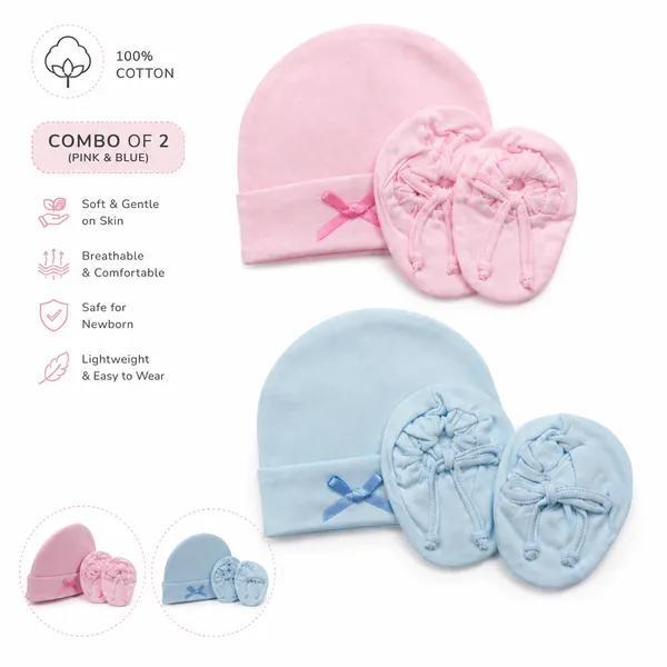 Cotton_Premium_Cap,_mitten_and_socks_set_For_Babies_combo_pack_of_2_|_Baby_Mittens_Caps_Gloves_and_Booty_Combo_Set_|_Unisex_Booty_Set_|_Durable_Cotton_Gift_Set_|__Hand_Gloves_and_Socks_Combo