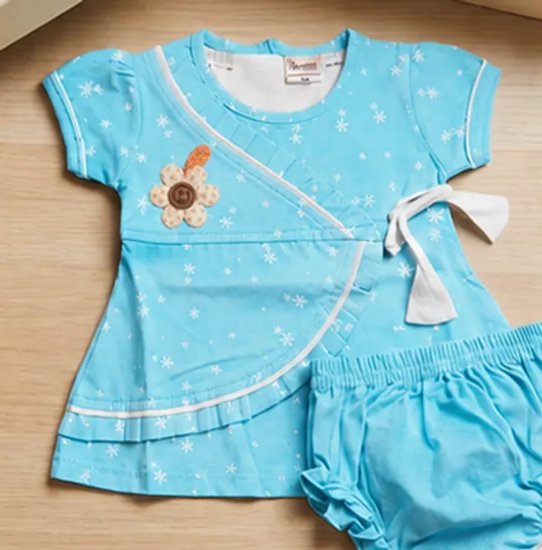 Green/Blue_Pure_Cotton_Casual_Printed_Frock_&_panty_Set_for_baby_girl_size_0