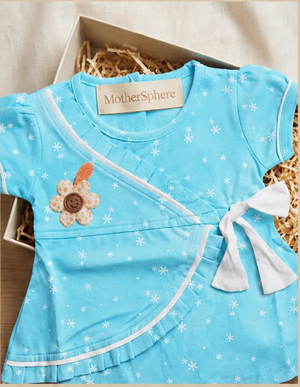 Green/Blue_Pure_Cotton_Casual_Printed_Frock_&_panty_Set_for_baby_girl_size_0