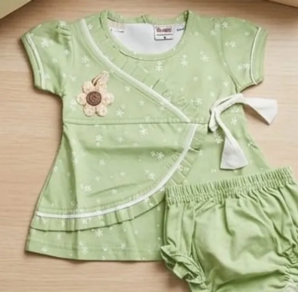 Green/Blue_Pure_Cotton_Casual_Printed_Frock_&_panty_Set_for_baby_girl_size_0