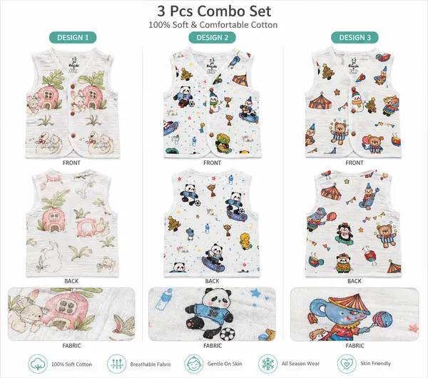 Organic_Cotton_Muslin_Button_Jhabla_combo_set_of_3_(Print_may_vary)_|_Printed_Jabla_|_for_Boys_&_Girls_|_Soft_&_Comfortable_Baby_Products_|_Sleeveless_Vest_|_Snap_Button_Jabla_|_Assorted_Pack_of_3