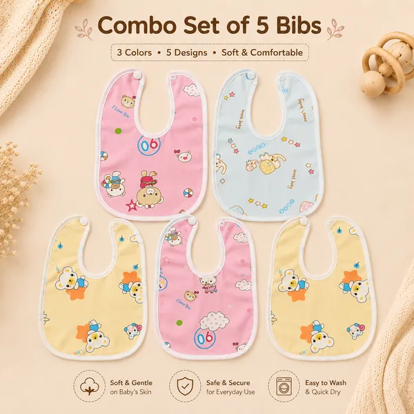 Fast_dry_Bibs_Combo_set_of_5_|_Baby_bibs_for_0_to_12_months_|_Waterproof_Spill_Resistant_Bibs_|_Soft_cotton_bib_|_Infant_Apron_Set_of_5