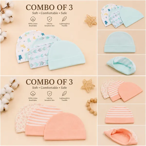 Newborn_Baby_Caps__100%_Cotton,_Soft_Caps_for_Babies_(0-6_Months)__Stylish_&_Comfortable_Baby_(Combo_Set_of_3))
