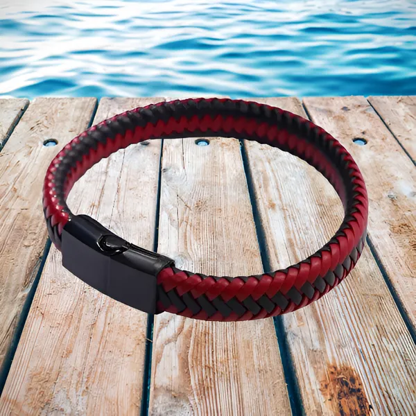 Aries_Magneto_Leather_Band_Red_Black