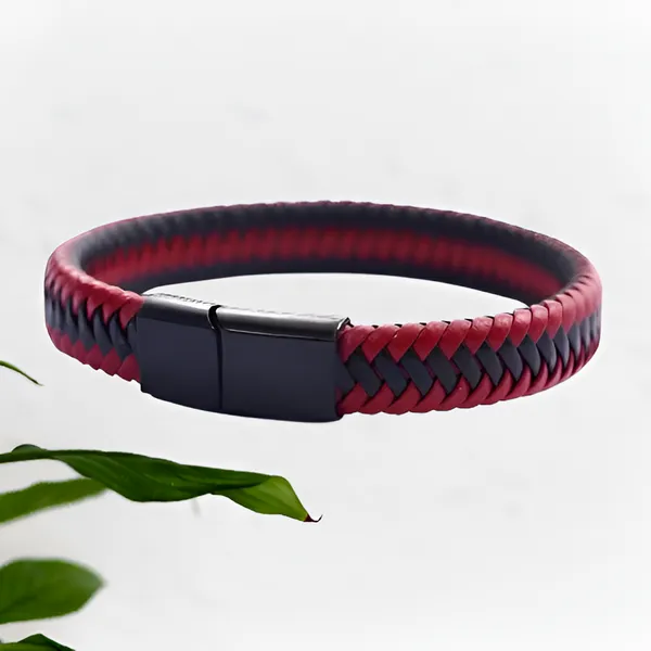 Aries_Magneto_Leather_Band_Red_Black
